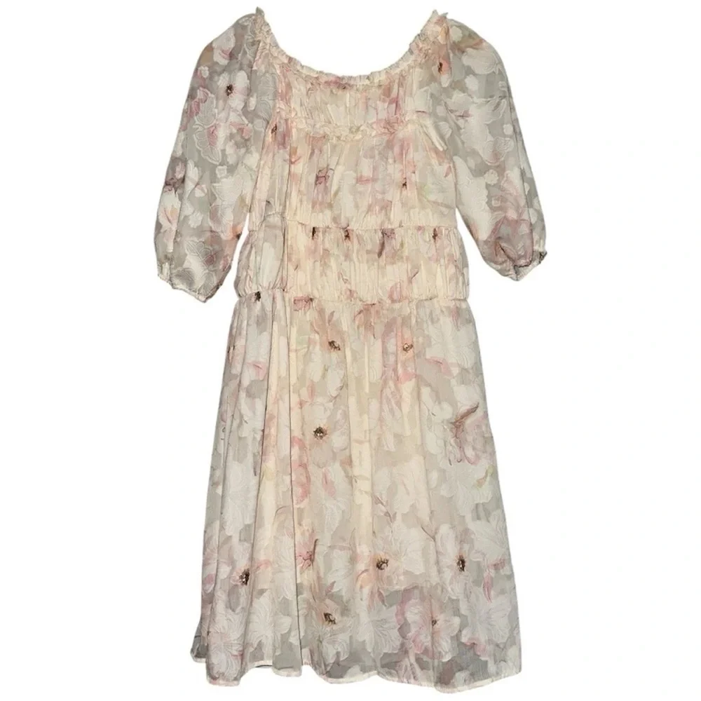 Zara flowers print dress girls Size 8